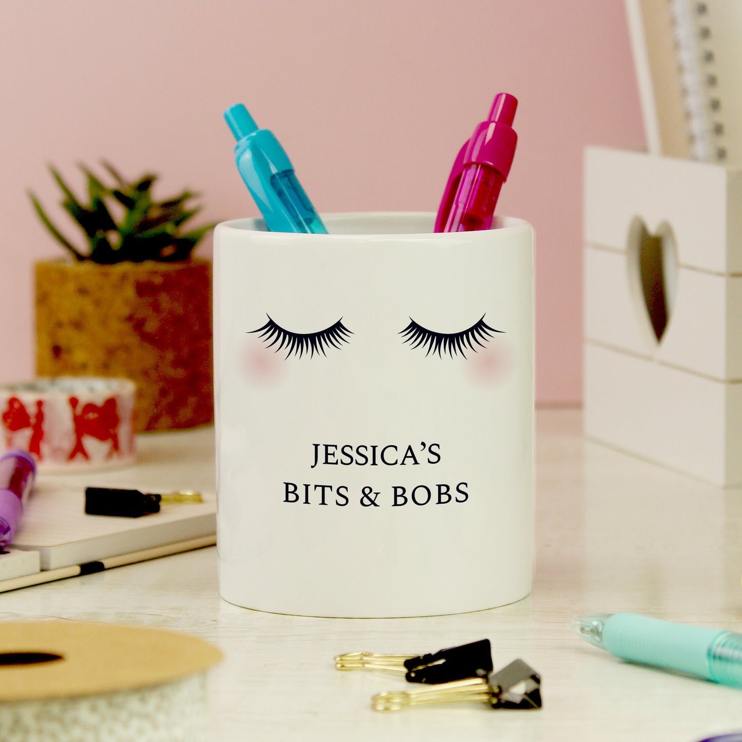 Personalised Eyelashes Ceramic Storage Pot