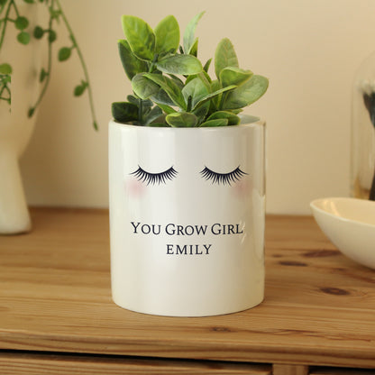 Personalised Eyelashes Ceramic Storage Pot