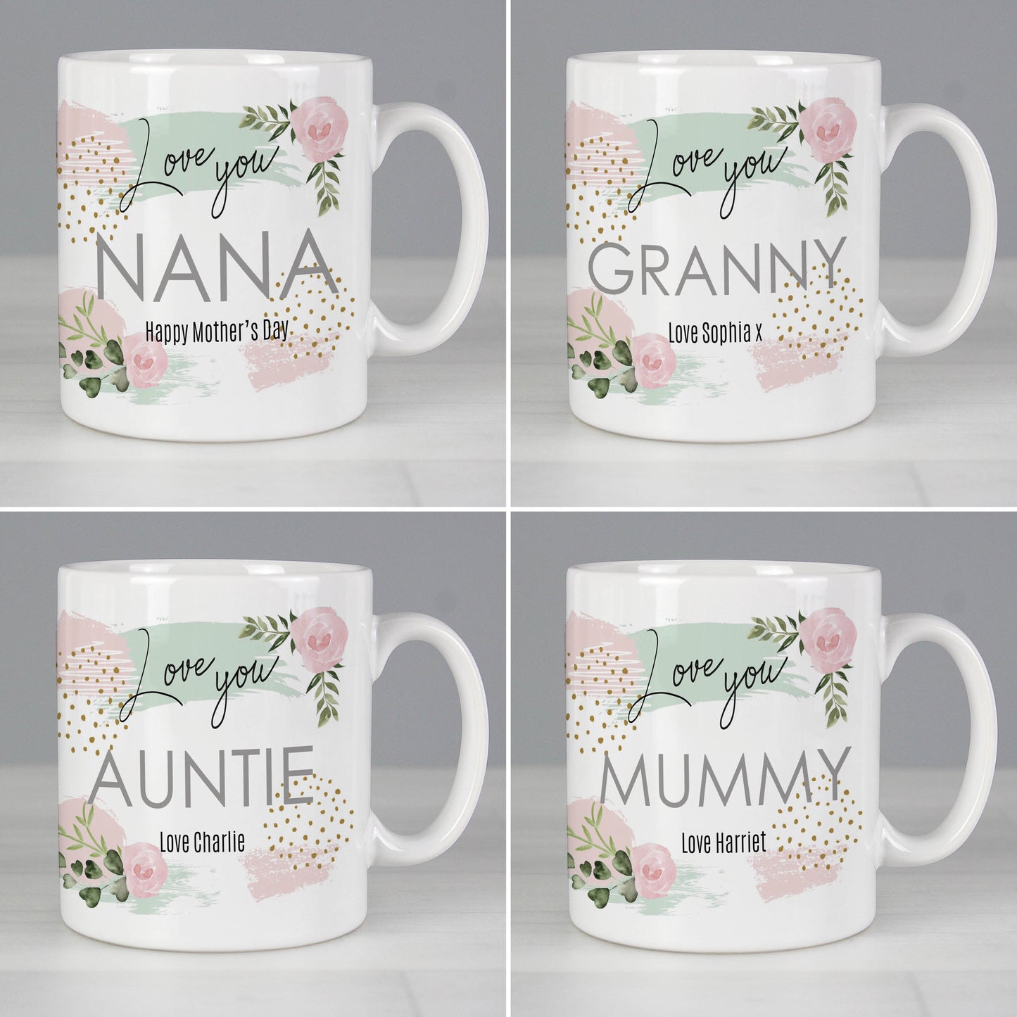 Personalised Abstract Rose Mug