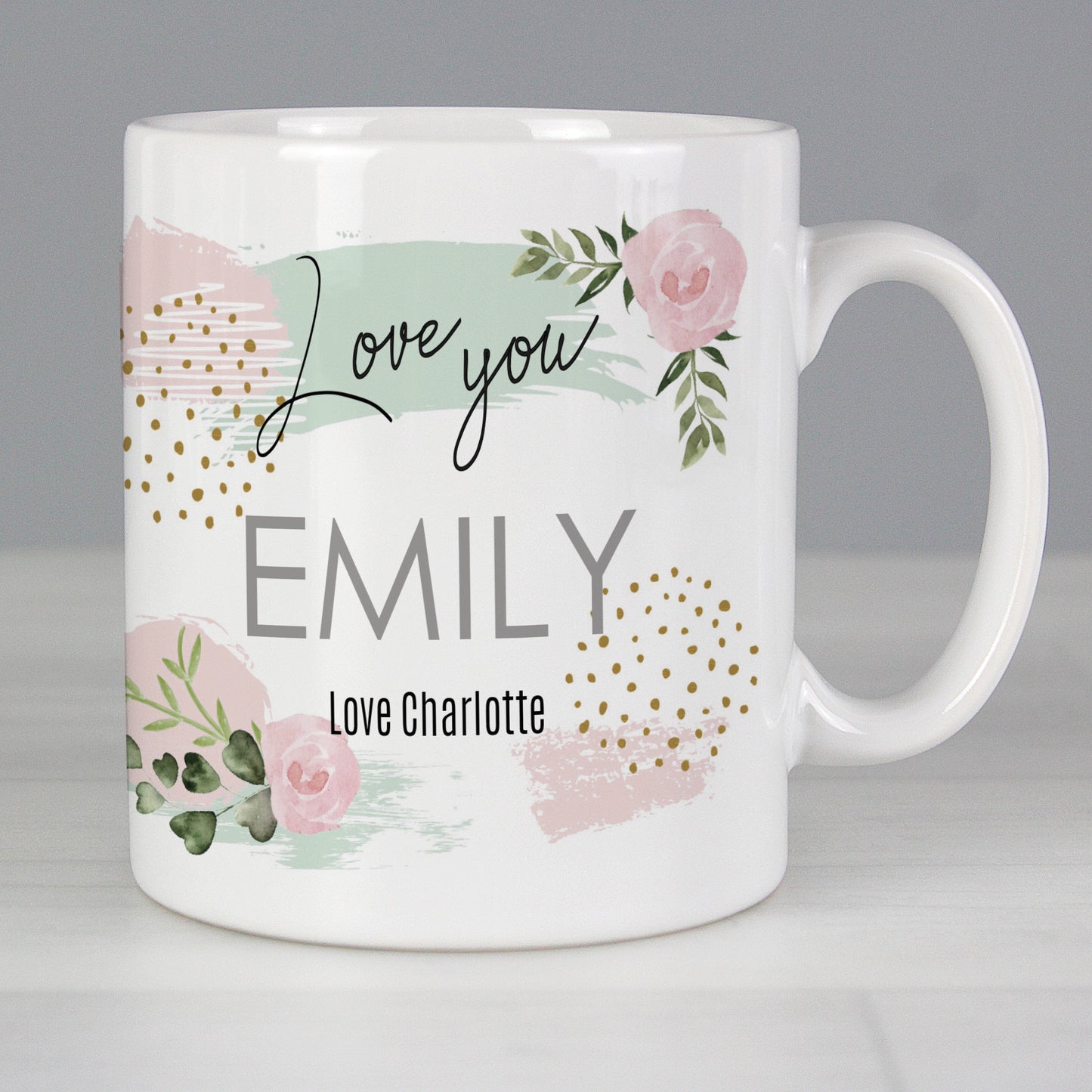 Personalised Abstract Rose Mug