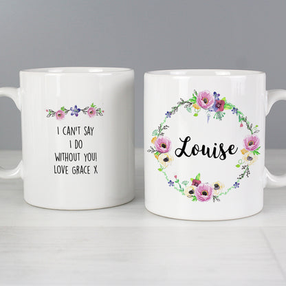 Personalised Floral Mug