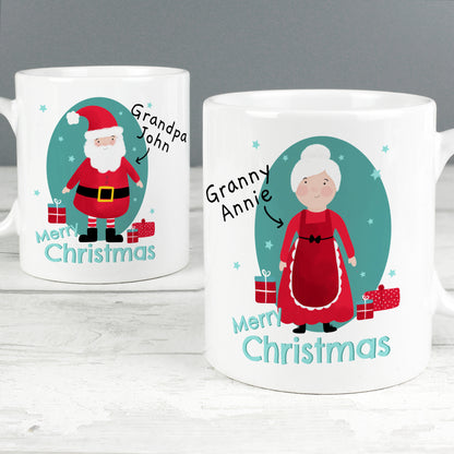 Personalised Mr & Mrs Claus Mug Set