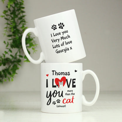 Personalised I Love You More Than The Cat Mug