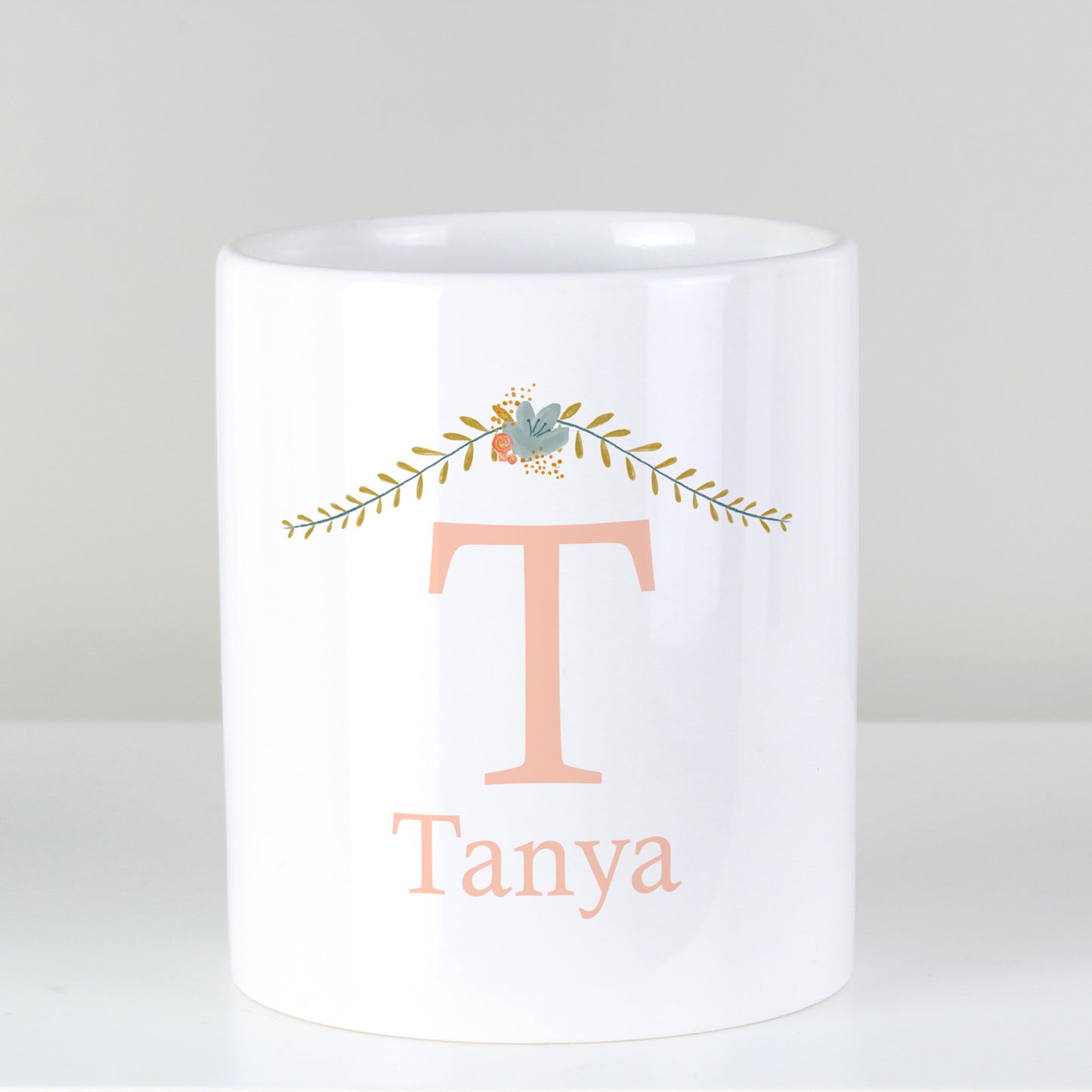 Personalised Floral Bouquet Ceramic Storage Pot