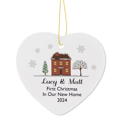 Personalised Cosy Christmas Ceramic Heart Decoration