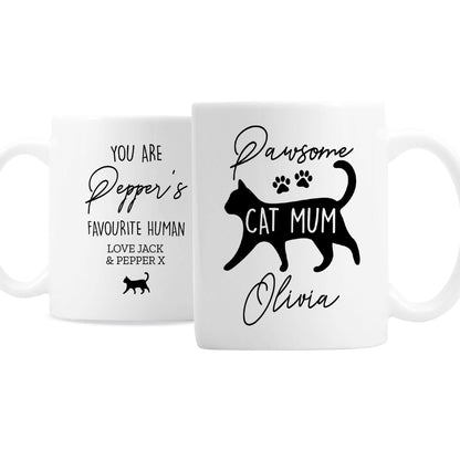 Personalised Pawsome Cat Mum Mug