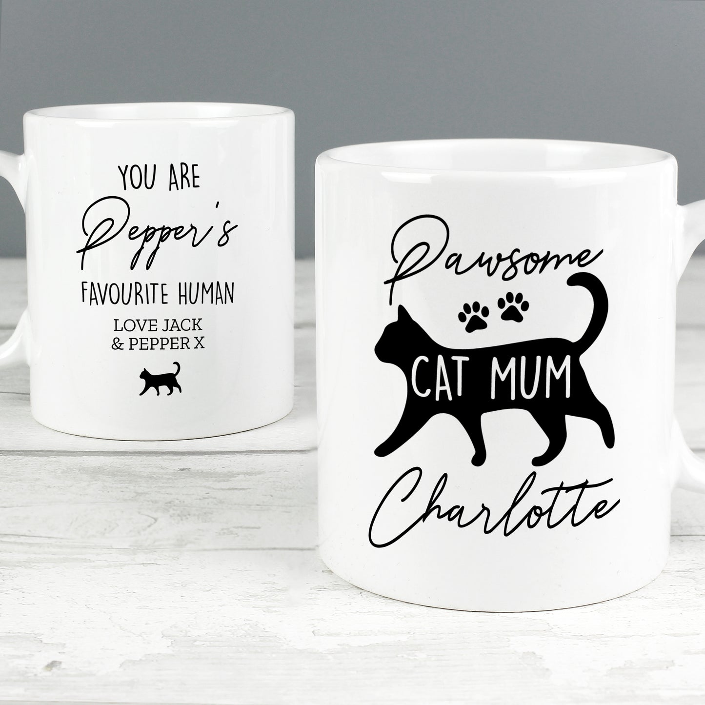 Personalised Pawsome Cat Mum Mug