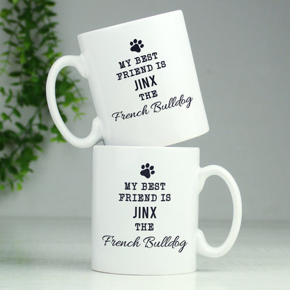 Personalised Paw Print Dog Breed Mug