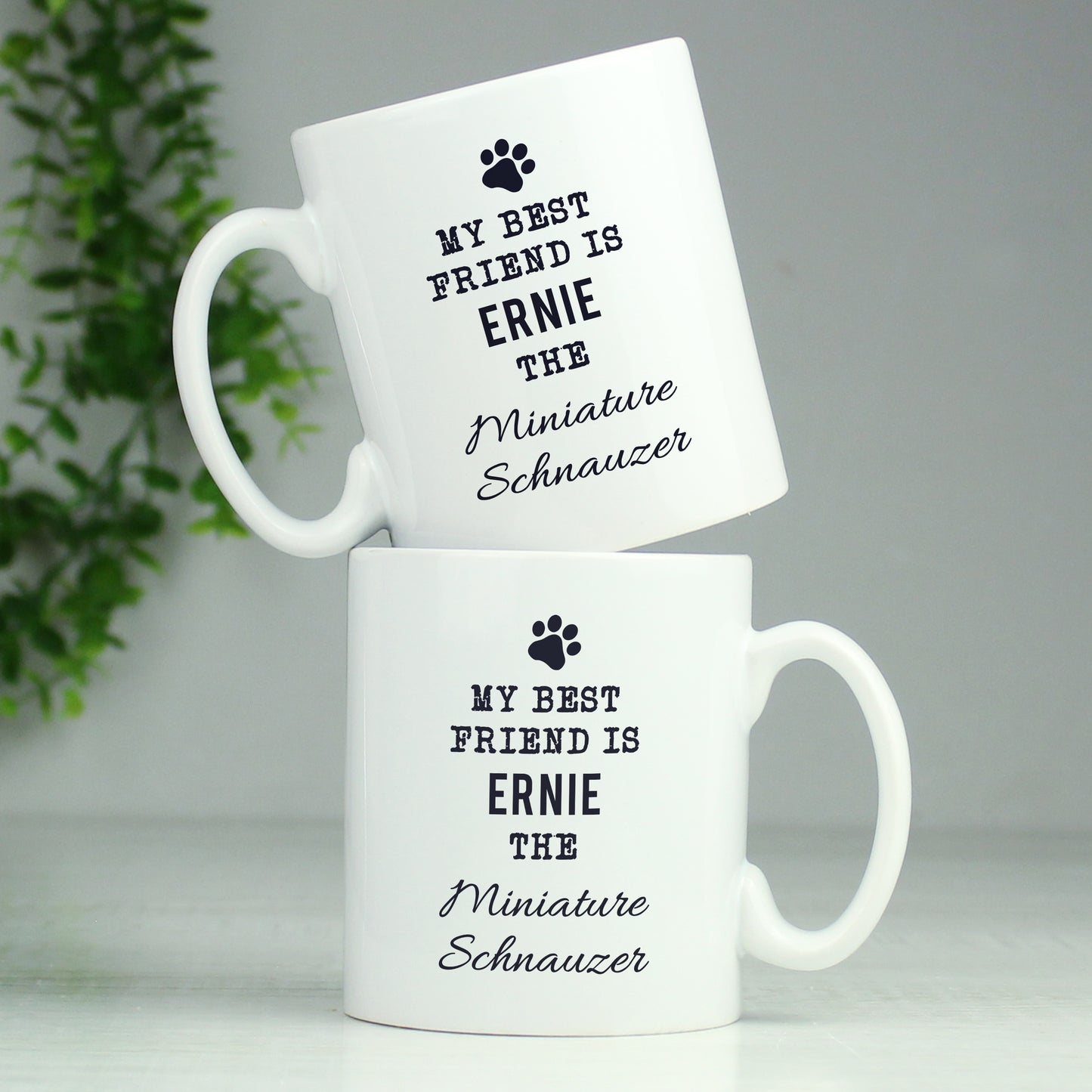 Personalised Paw Print Dog Breed Mug