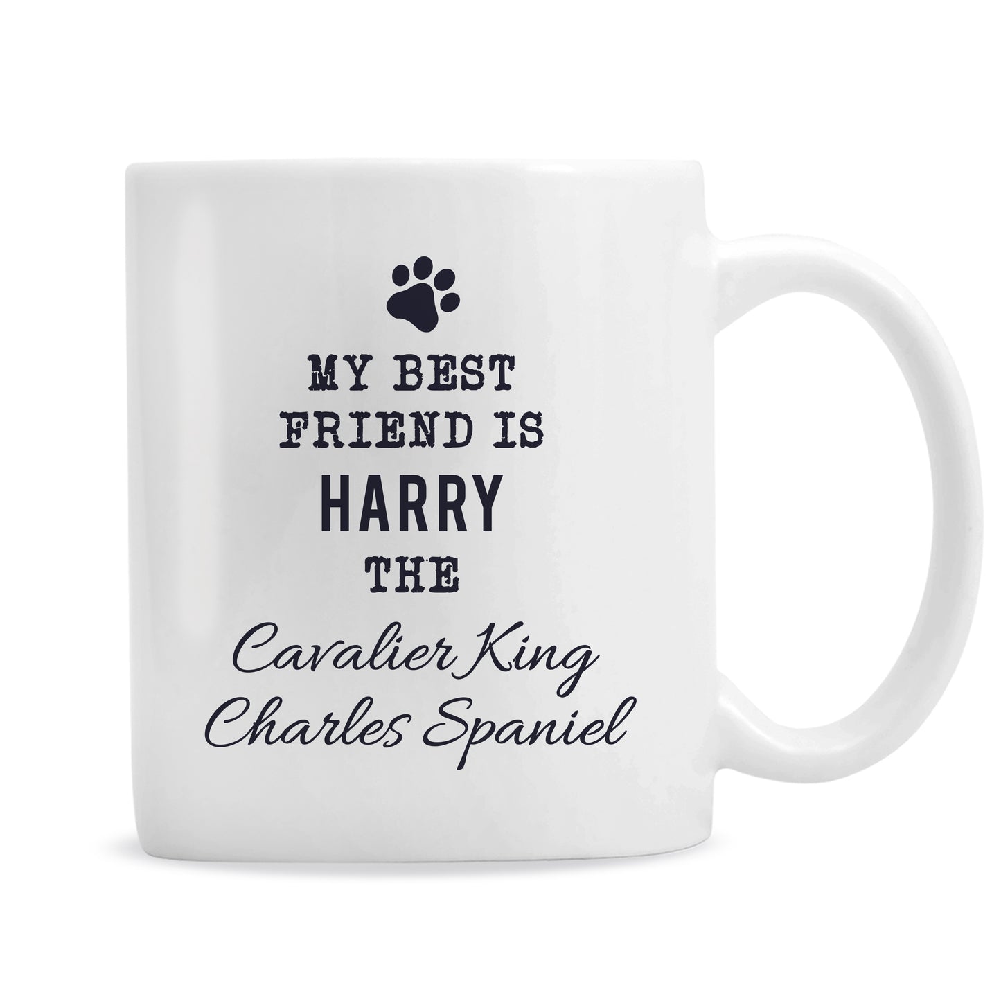 Personalised Paw Print Dog Breed Mug