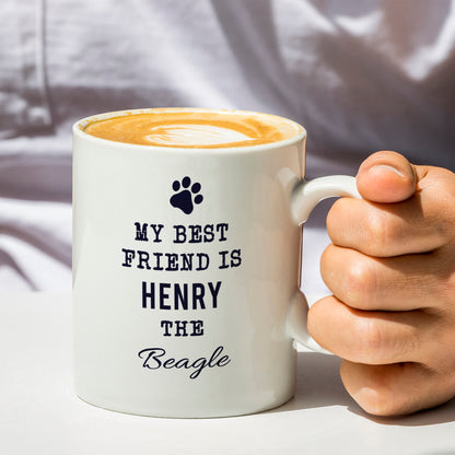 Personalised Paw Print Dog Breed Mug