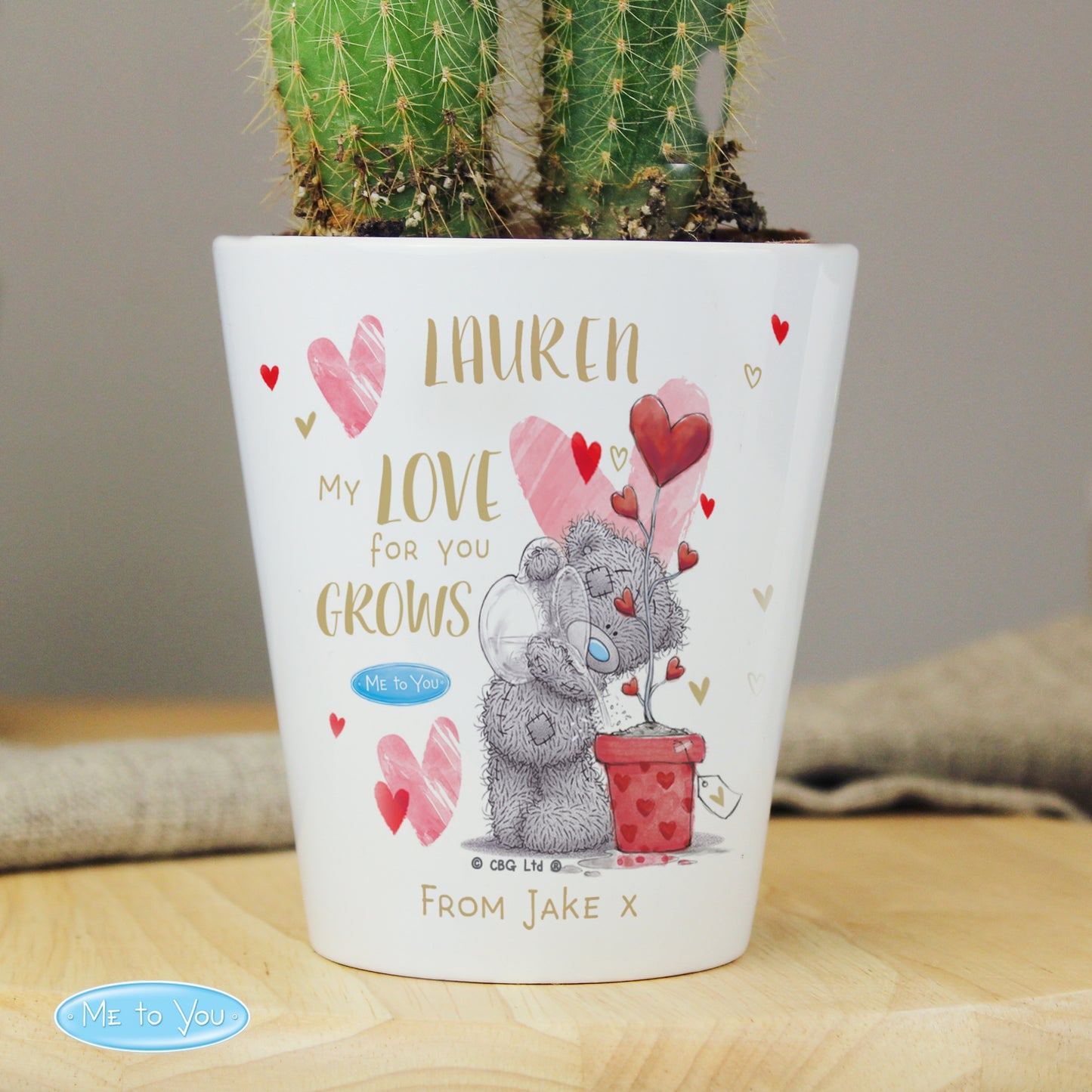 Personalised Me To You Love Grows Plant Pot