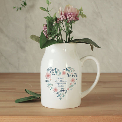 Personalised Floral Heart Flower Jug