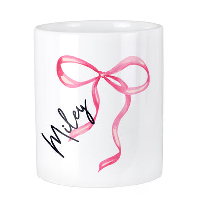 Personalised Bow Make Up Brush Holder