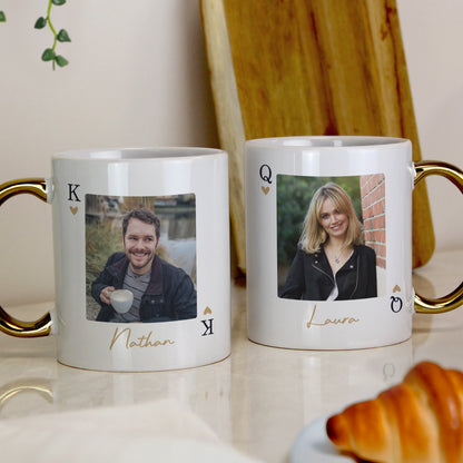 Personalised Photo Upload King Gold Handle Mug
