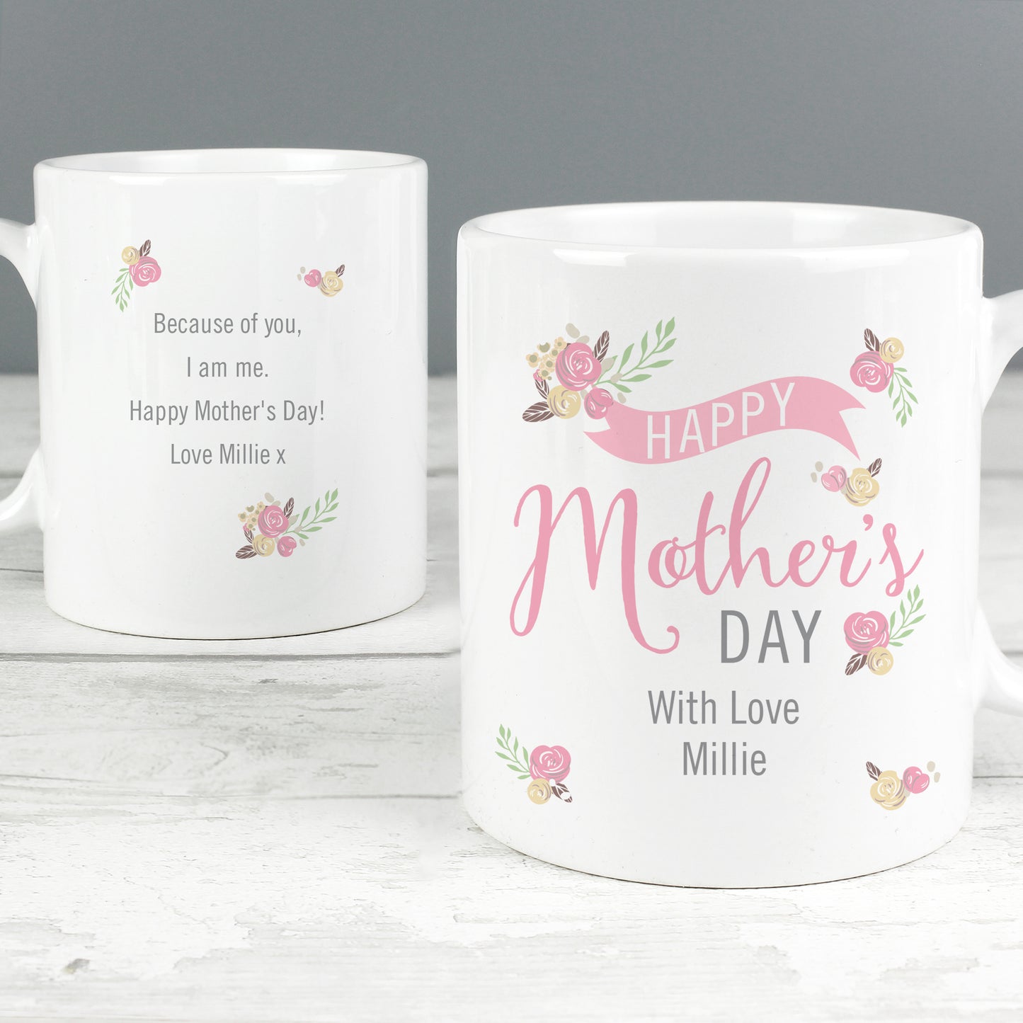 Personalised Floral Bouquet Mothers Day Mug