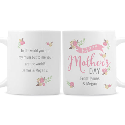 Personalised Floral Bouquet Mothers Day Mug