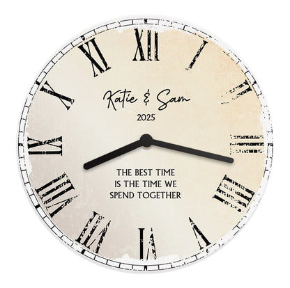 Personalised Rustic Large Wooden Clock