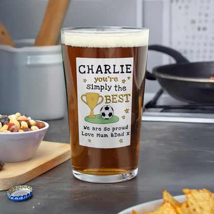 Personalised Simply The Best Beer Glass