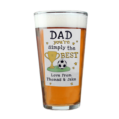 Personalised Simply The Best Beer Glass