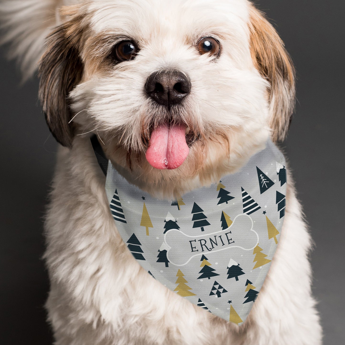 Personalised Christmas Tree Dog Bandana