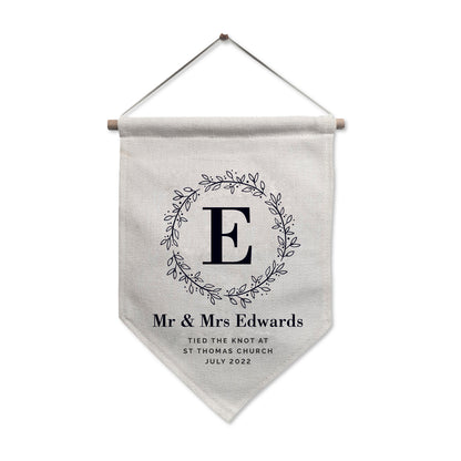 Personalised Floral Leaf Hanging Banner