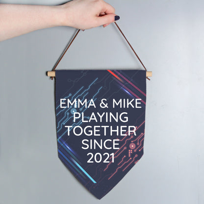 Personalised Free Text Gaming Hanging Banner