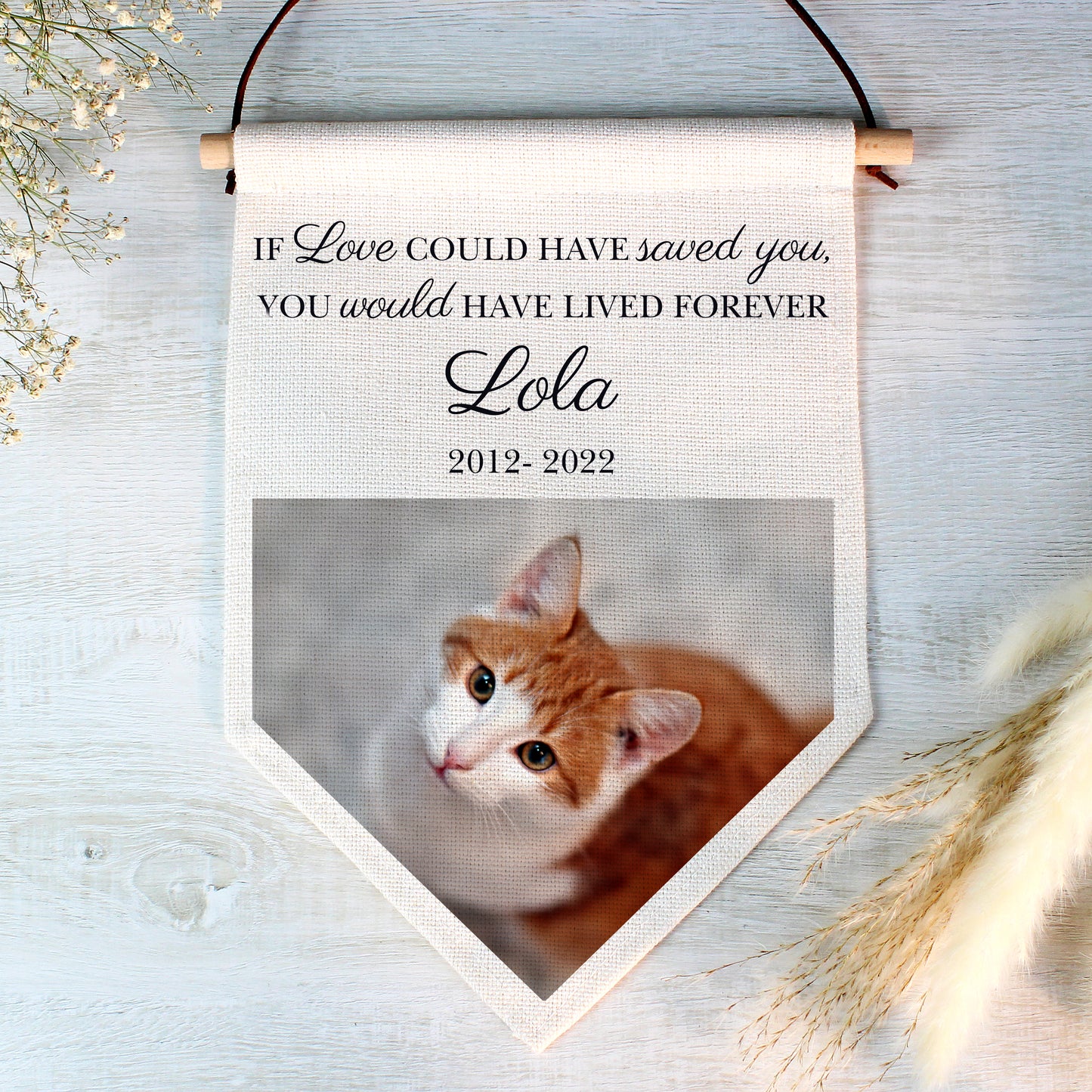 Personalised Photo Upload Pet Memorial Hanging Banner