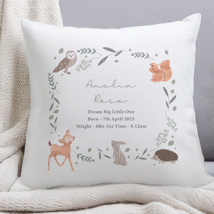 Personalised Woodland Animals Cushion