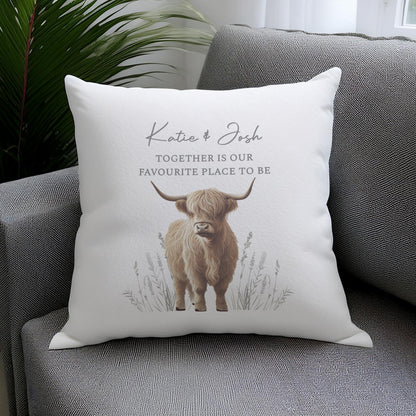 Personalised Highland Cow Cushion