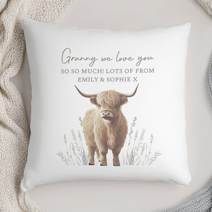 Personalised Highland Cow Cushion