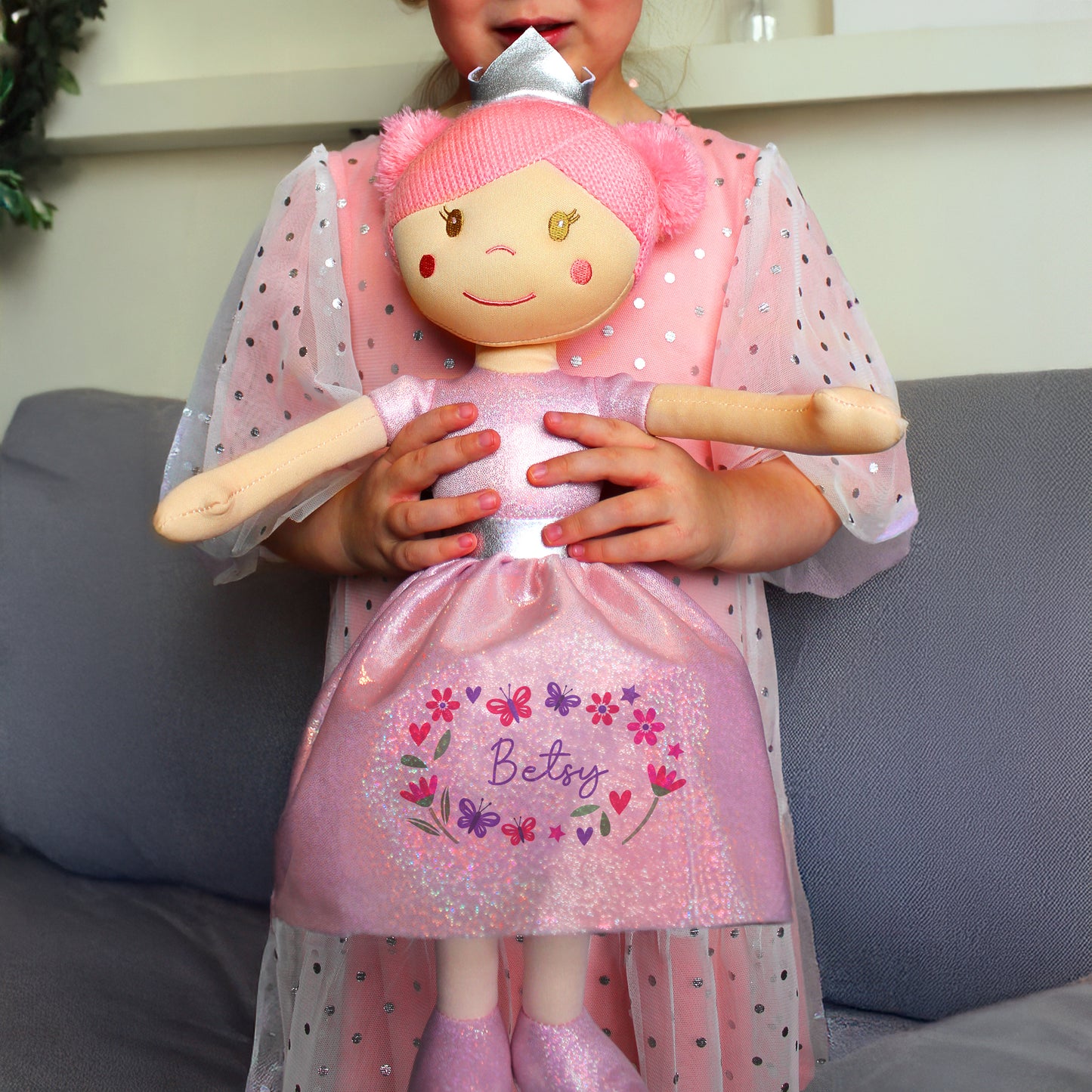Personalised Floral Princess Rag Doll