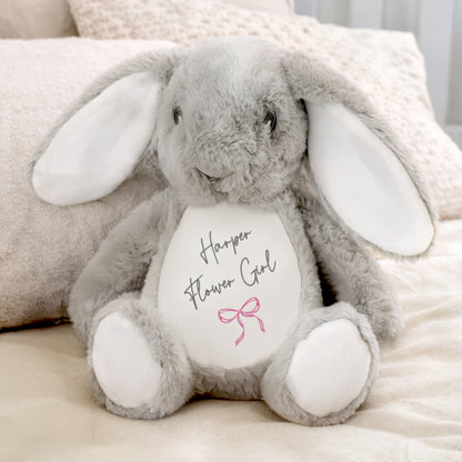 Personalised Pink Bow Bunny