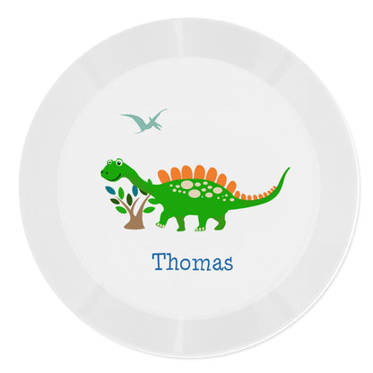 Personalised Dinosaur Plastic Plate