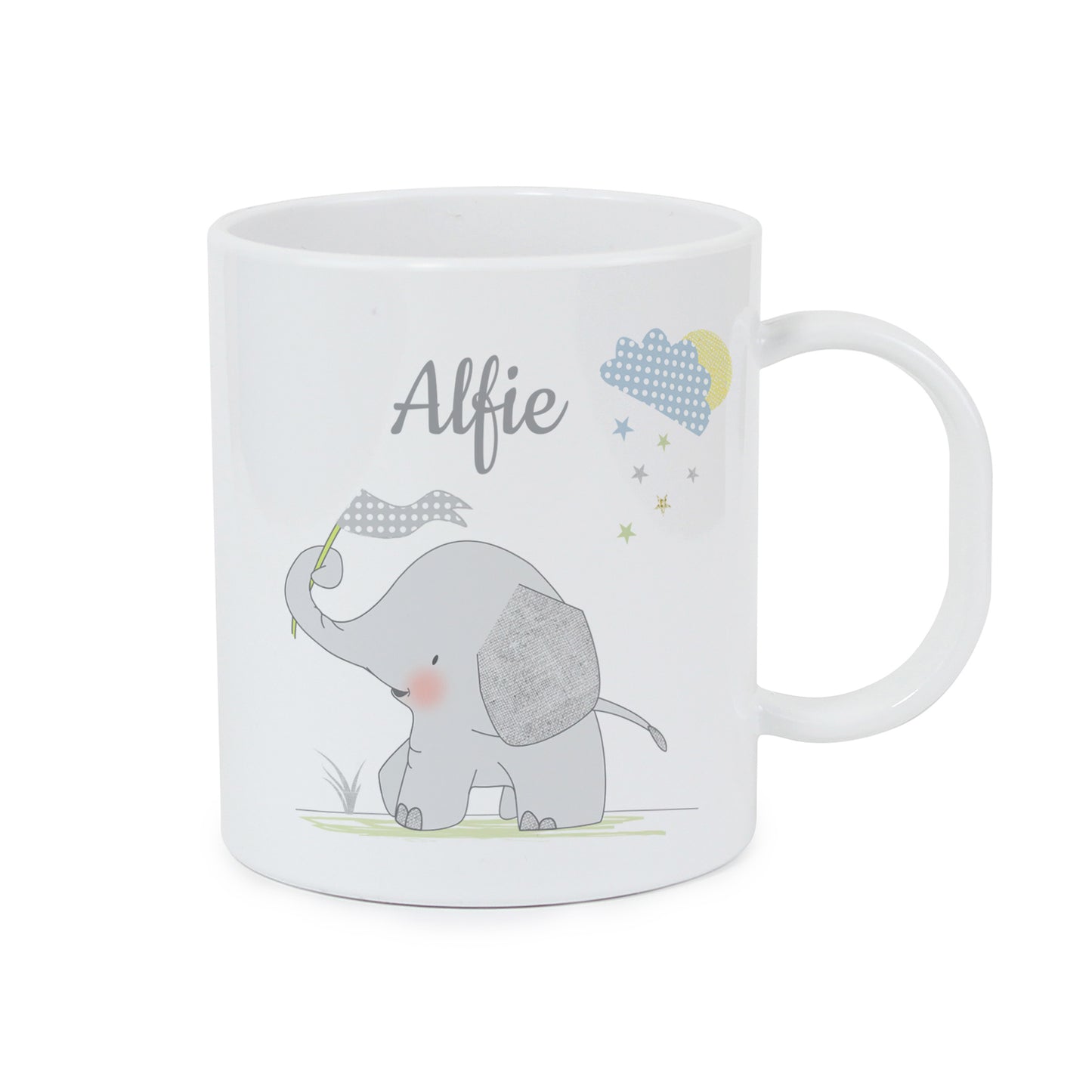 Personalised Hessian Elephant Plastic Mug