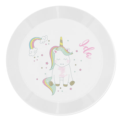 Personalised Baby Unicorn Plastic Plate