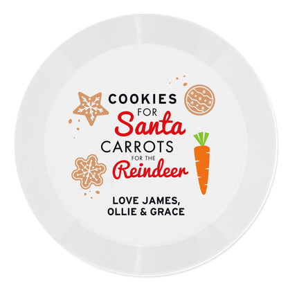 Personalised Cookies for Santa Christmas Eve Plastic Plate