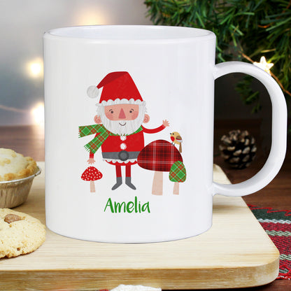 Personalised Christmas Toadstool Santa Plastic Mug