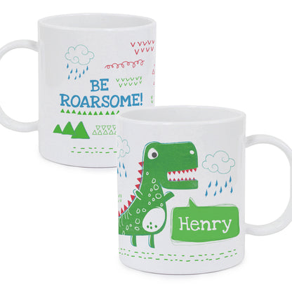 Personalised Be Roarsome Dinosaur Plastic Mug