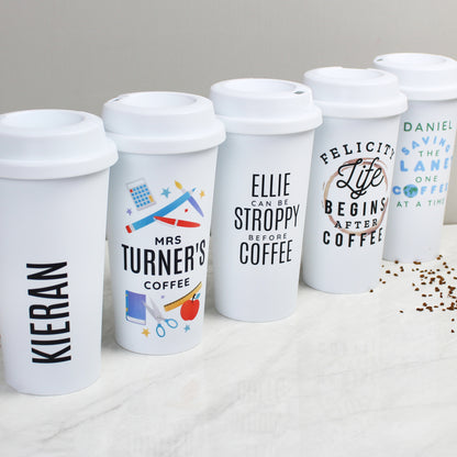 Personalised Name Insulated Reusable Eco Travel Cup