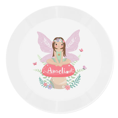 Personalised Toadstool Fairy Plastic Plate