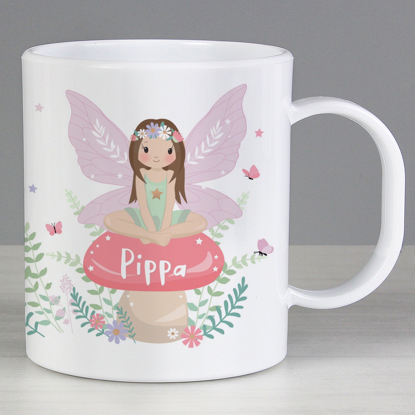 Personalised Toadstool Fairy Plastic Mug