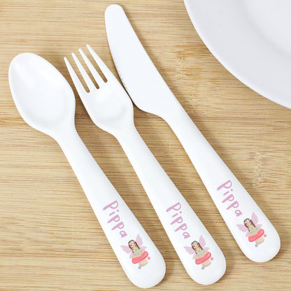 Personalised Toadstool Fairy Plastic Cutlery