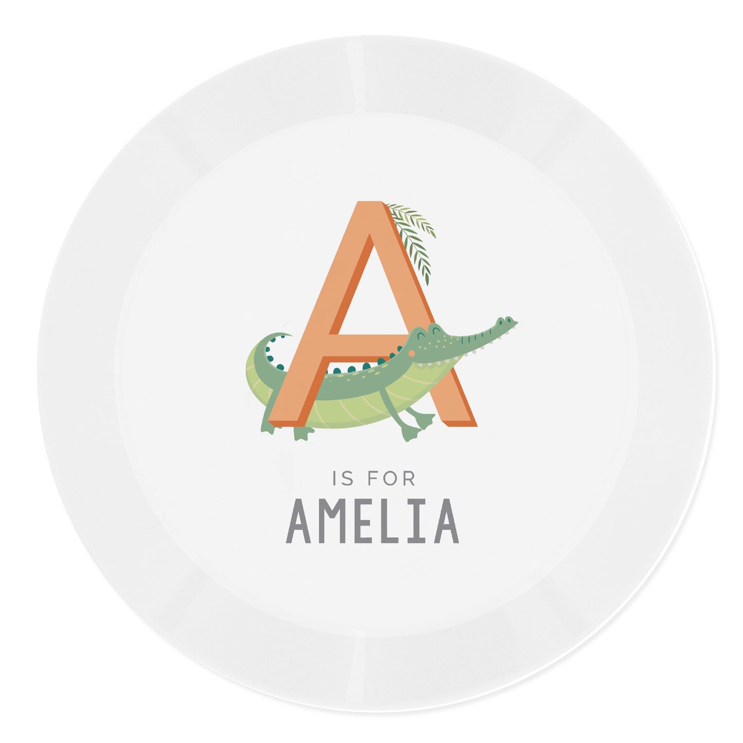 Personalised Animal Alphabet Plastic Plate