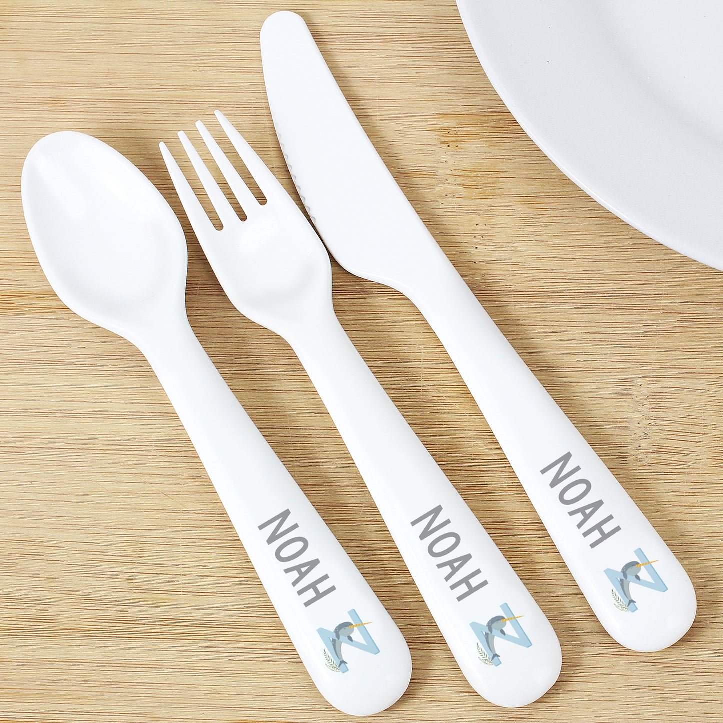 Personalised Animal Alphabet Plastic Cutlery