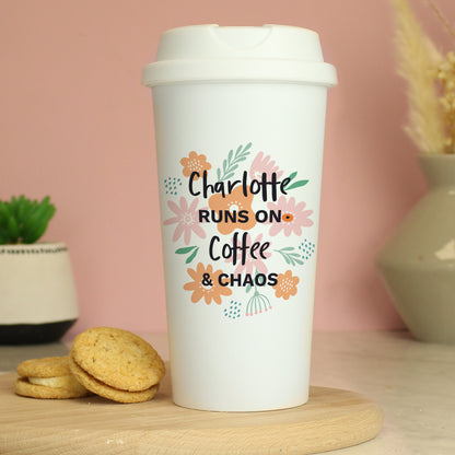 Personalised Floral Travel Mug