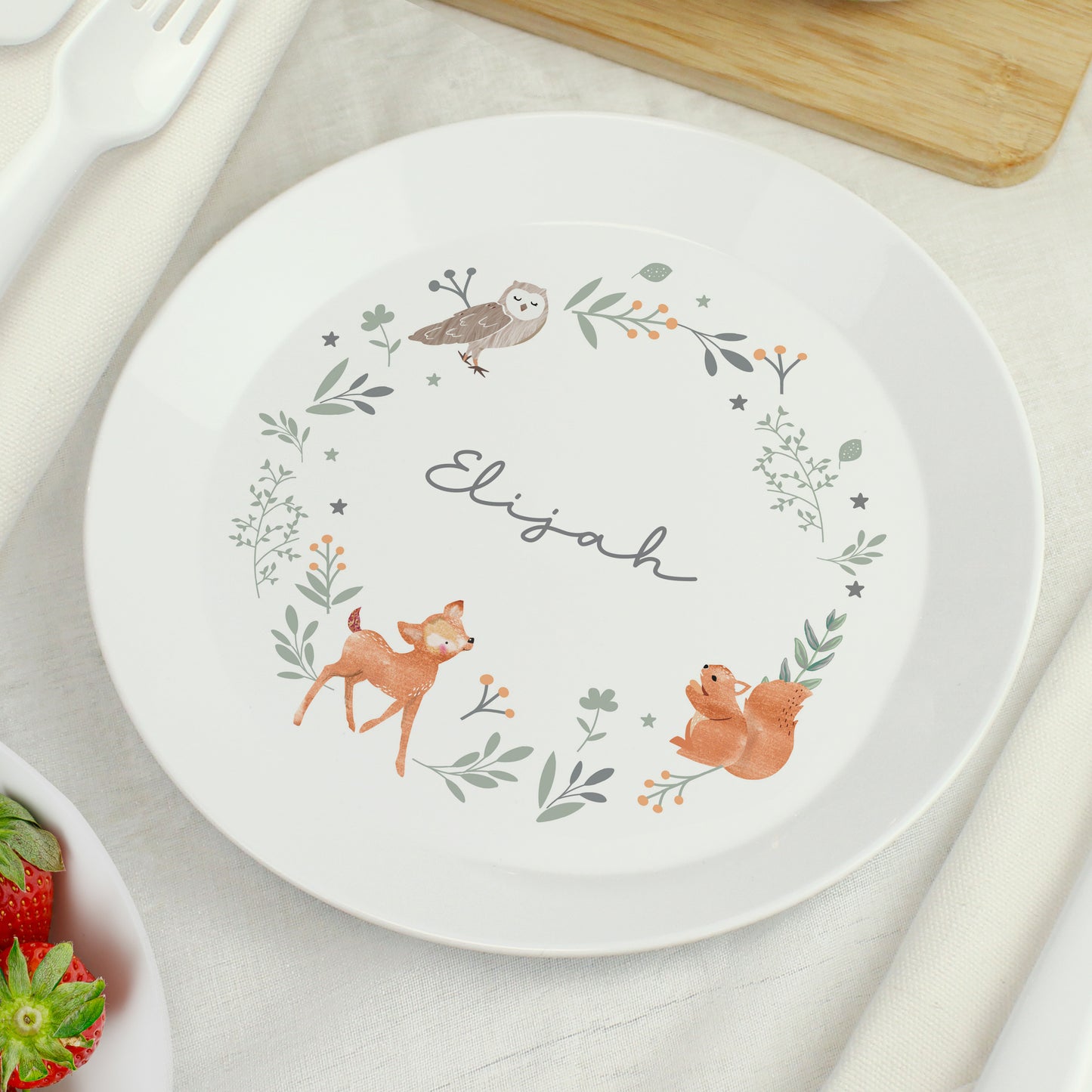 Personalised Woodland Animals Plate
