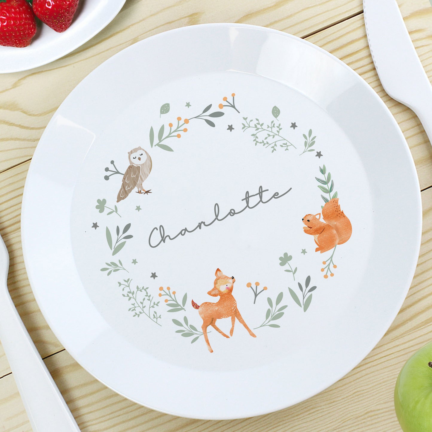 Personalised Woodland Animals Plate