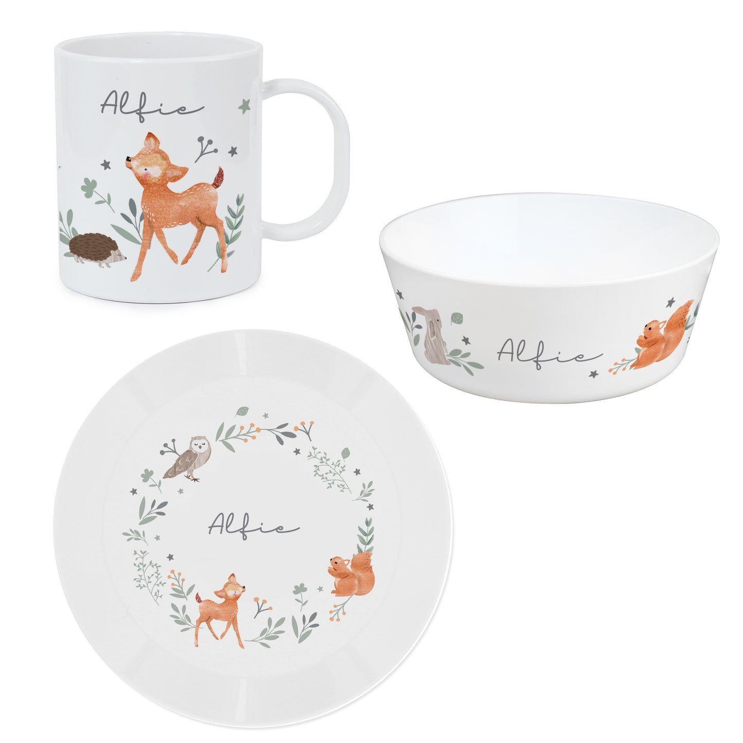 Personalised Woodland Animals Breakfast Set