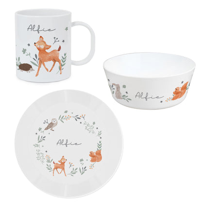 Personalised Woodland Animals Breakfast Set